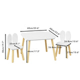 Rabbit Themed Table And 2 Chairs Set - White