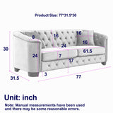 Modern Chesterfield Sofa With Tufted Backrest For Living Room
