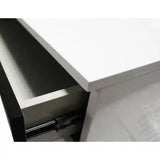 2 Drawer Nightstand, Bedside Table - White / Black