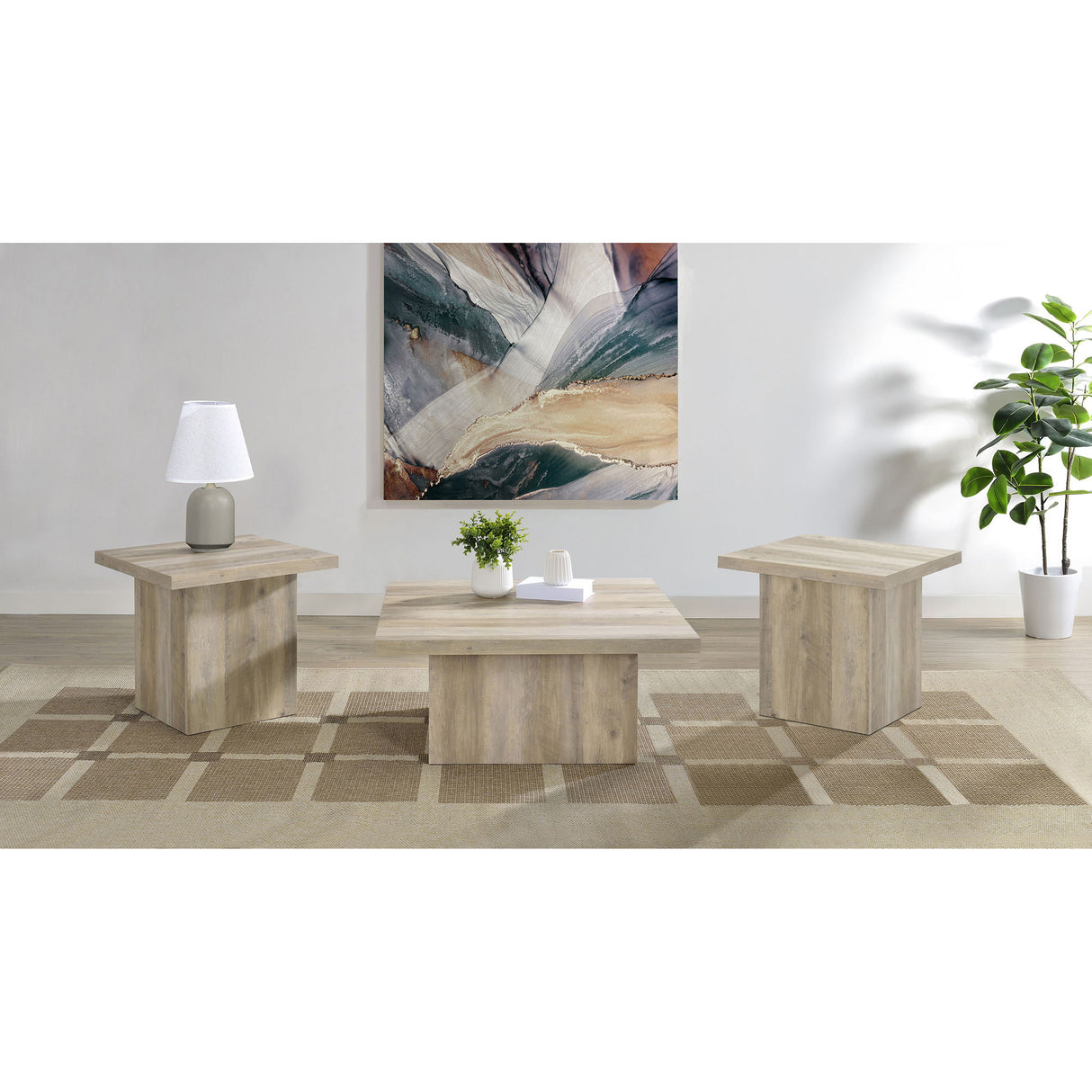 Eldridge - Coffee Table Set With Square Tops