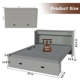 Full Murphy Bed With Storage Drawers, Charging Station, Foldable Panels, And Silent Swivel Wheels