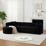 L - Shape Boneless Cloud Couch With 2 Throw Pillows For Living Room