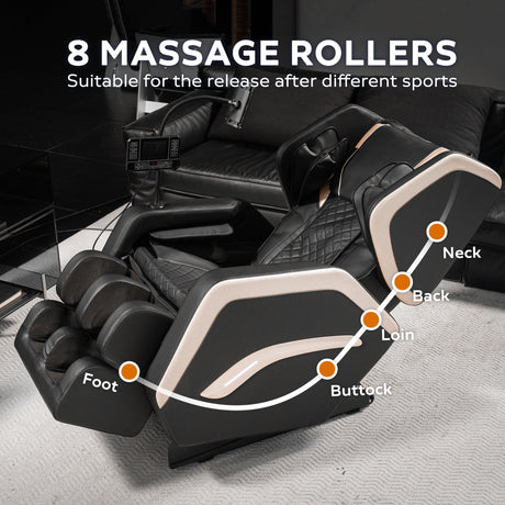 Zero Gravity Massage Chair Recliner & 10 Massage Heads And Full Body Air Pressure - Black