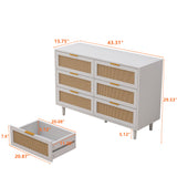 6 Drawer Storage Modern Cabinet For Bedroom