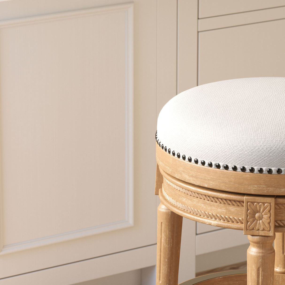 Rustic Elegance Backless Swivel Stool