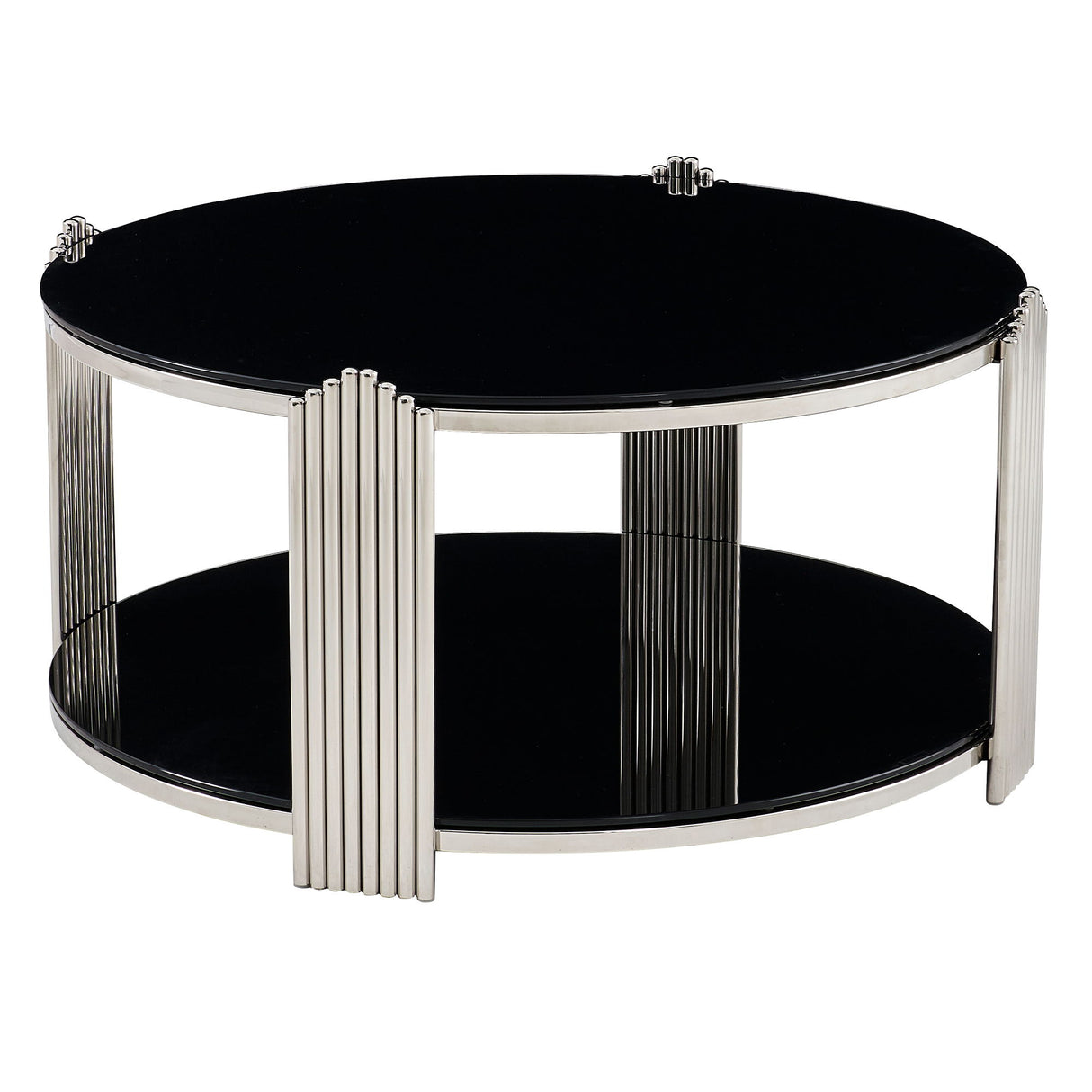 Round Table With Double Layer Storage