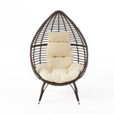 Cutter Teardrop Patio Chair With Water Resistant Cushion - Multi / Brown / Beige