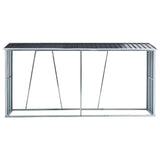 Firewood Rack, Log Holder With Roof, Log Storage, Firewood Stand For Outdoor Backyard Garden Patio Porch, Galvanized Steel - Gray