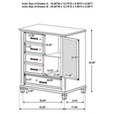 Lockeford - 5 Drawer Door Chest - White