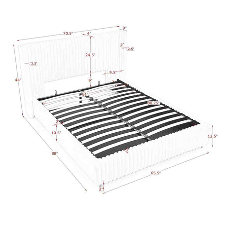 Functional Vertical Striped Bed With Gas Lift Storage