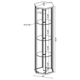 Tenley - 4 Shelf Curio Cabinet With Hexagonal Design