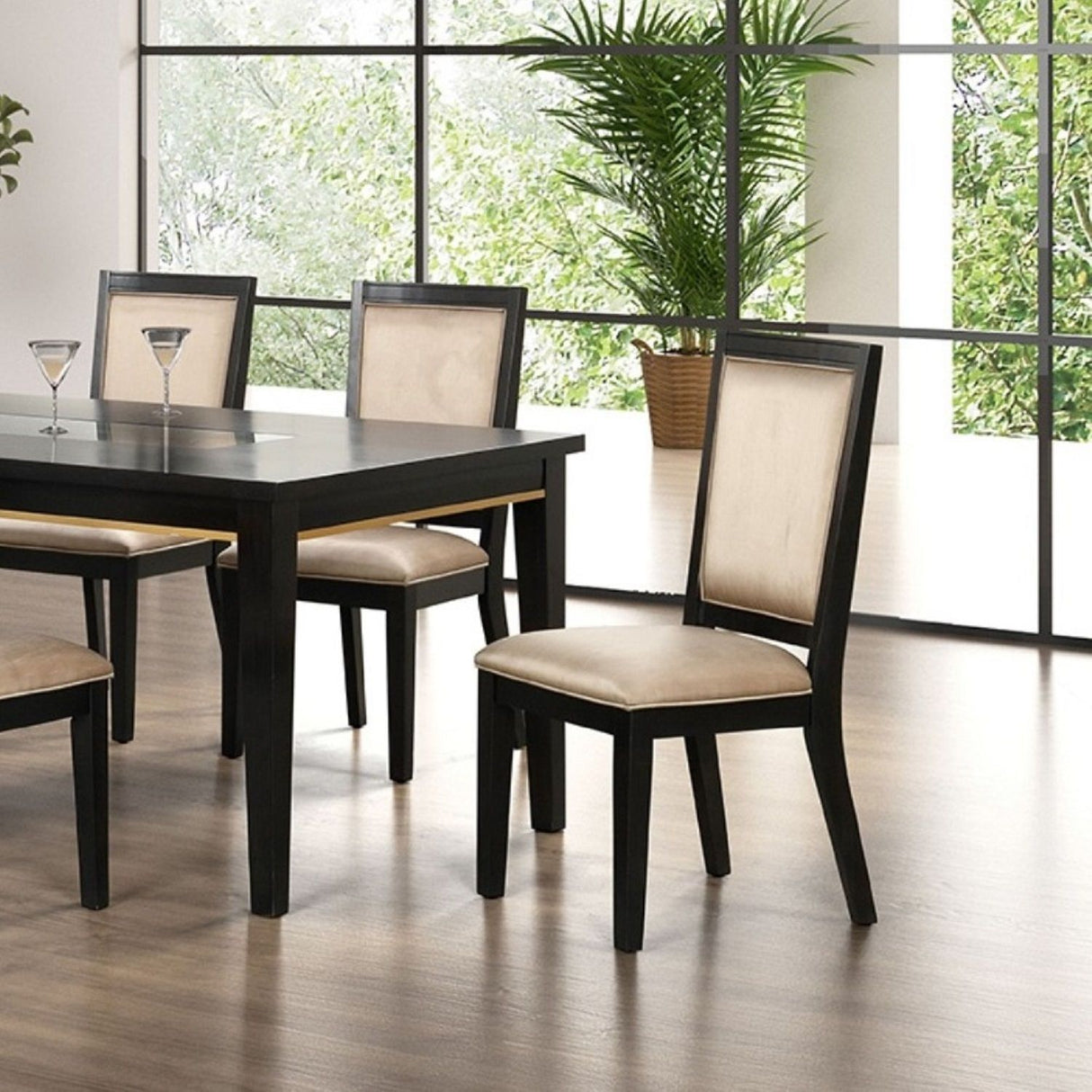 Dining Chairs With Accent Trim (Set of 2) - Espresso