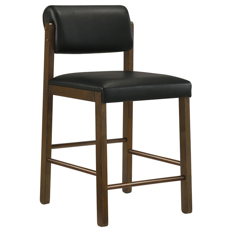 Kehoe Upholstered Counter Height Chair Black and Walnut (Set of 2) - 193929WAL