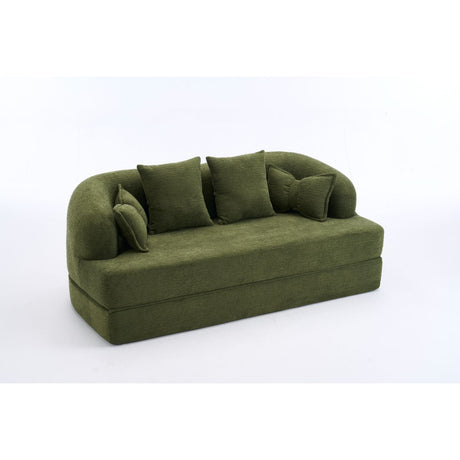Foldable Sofa Bed, Boneless Couch Convertible Sleeper With 4 Pillows