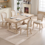Dining Chairs Upholstered With Fan Shaped Back (Set of 2) - Beige