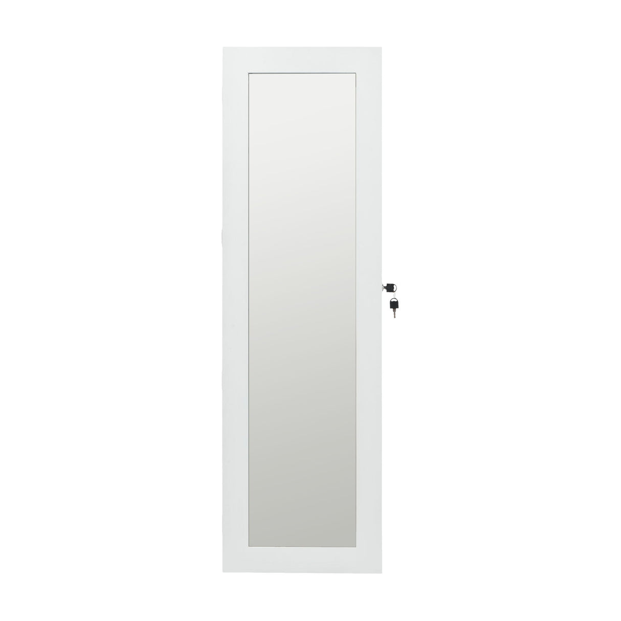 Jewelry Armoire Organizer With Full Length Mirror, Wall Mounted Lockable Cabinet With LED Light