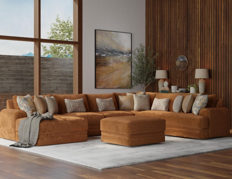 Stipple Brick Sectional - 4101NAx3+4105LF-G+4101CP+4101RF+4106-GL5
