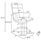 Molly - Upholstered Adjustable High Back Office Chair With Base - White