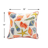 Square Coral Outdoor Pillows (Set of 2) - Multi