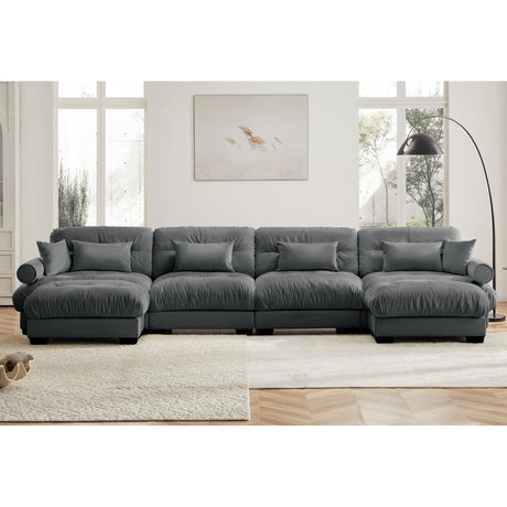 Super Comfort Oversized Modular Sectional Sofa With Movable Ottoman