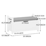 Kids Toy Box Chest Storage Cabinet With Cushion Seat Bench Flip Top Lid Safety Hinge - White