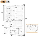 Tall Freestanding Kitchen Pantry Cabinet With Arched Glass Door