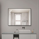 Framed Wall Mirror For Bathroom - Black