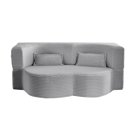 Floor Convertible Sleeper Sofa Bed With 2 Pillows
