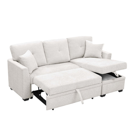 Upholstered Sectional & Pull Out Bed And Chaise Storage