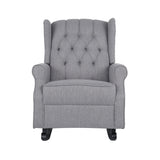 Sheila - Contemporary Fabric Tufted Wingback Rocking Chair - Gray