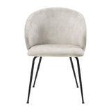 Velvet Upholstery Side Chairs 2 Piece Set With Metal Legs Modern Home Furniture - Beige