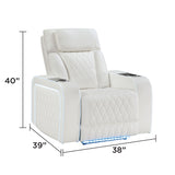 Electra - Power Recliner With Power Headrest, Massage, LED Lighting And USB Control
