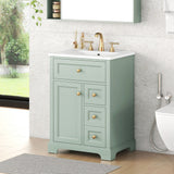 Modern Bathroom Vanity With Sink, 3 Drawers & Cabinet With 2 Tier Door Storage