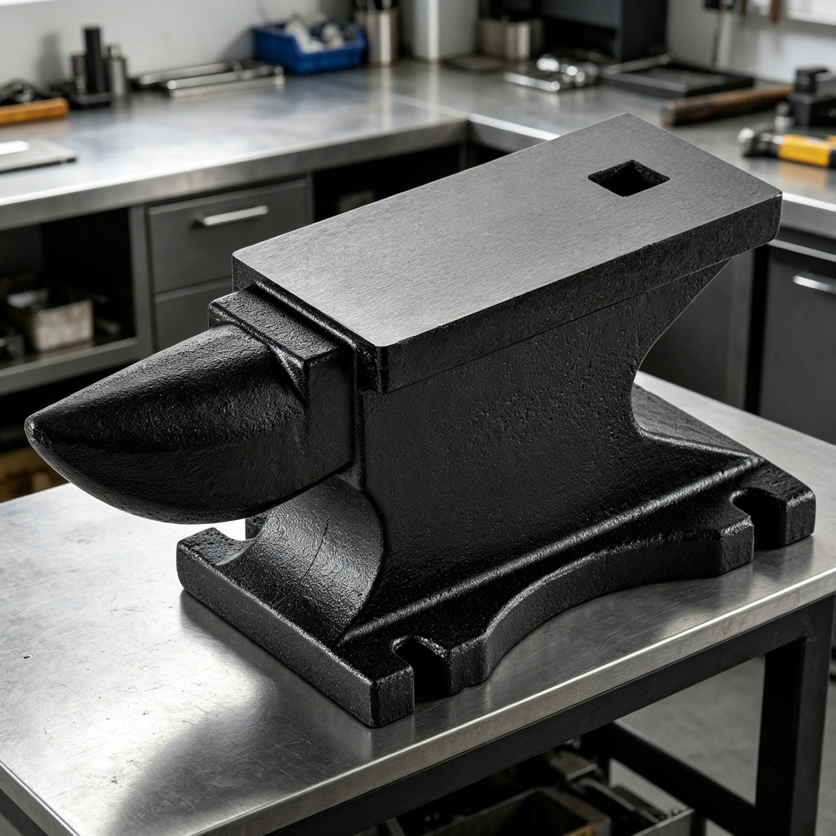 100 Lbs Single Horn Anvilб Counterop And Stable Base - Black