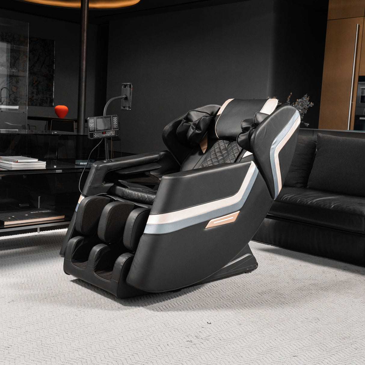 Massage Chair Recliner, Zero Gravity & Full Body Air Pressure - Black