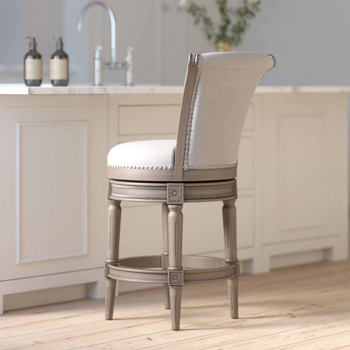 Swivel Barstool With High-Back