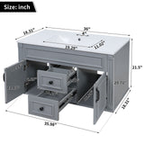 French Simple Style Wall Mounted Bathroom Cabinet With Sink