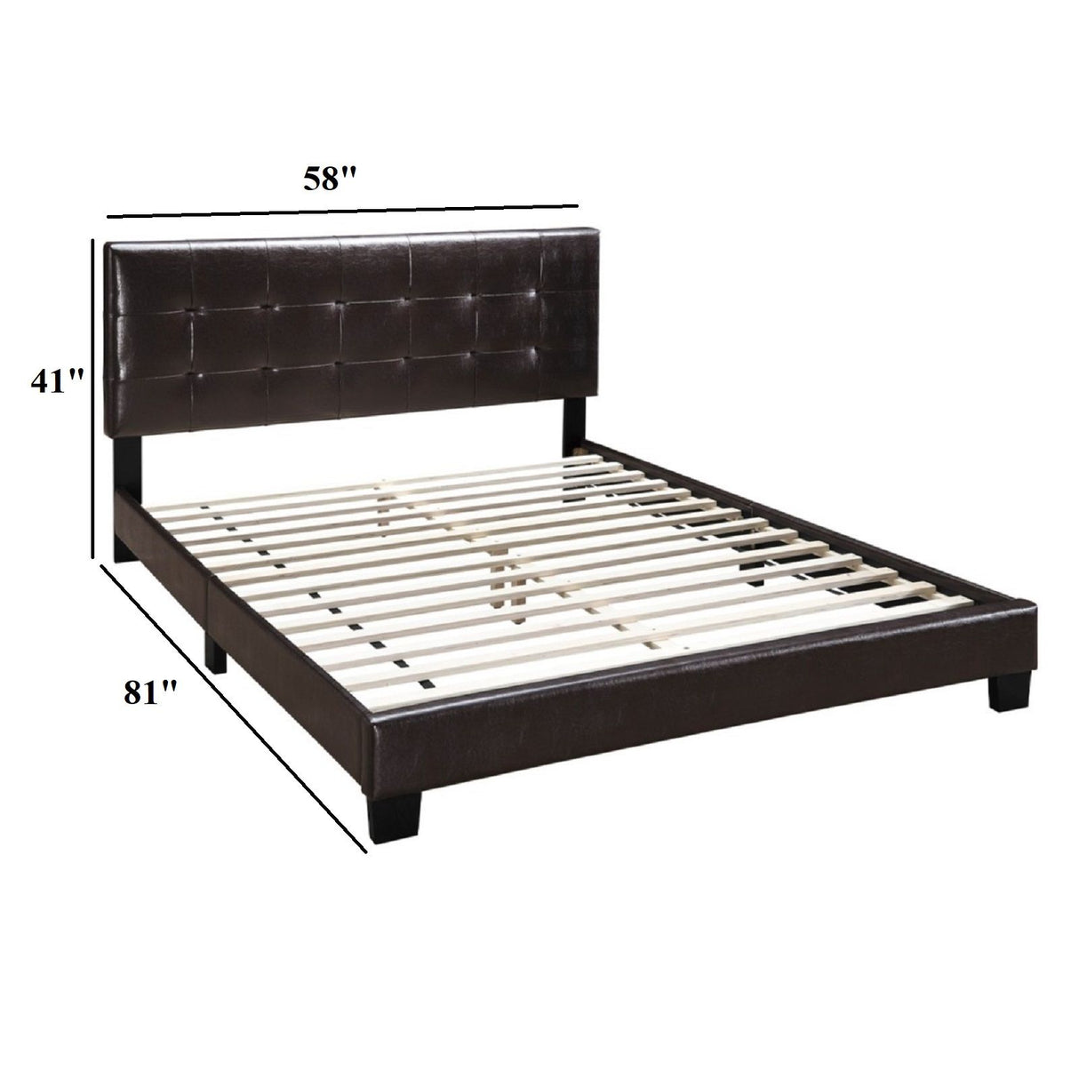 Contemporary Style Bed, Rectangle Headboard