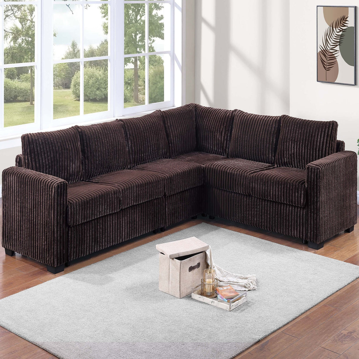 L-Shaped Sectional Set For Living Room