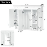 Wall Mount Mirror Cabinet With Adjustable Shelves, Soft Closing Hinges
