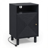 Nightstand With Charging Station & Storage