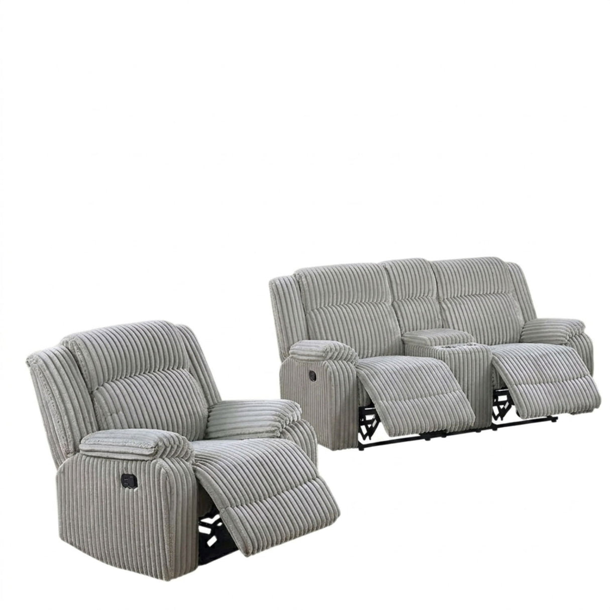 Modern Living Room Set With Pillow Arms