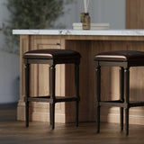 Square Stool With Upholstered Seat