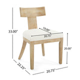 Contemporary Fabric Upholstered Side Dining Chairs Set With Curved Back