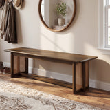 Dining Bench With Rattan Weave