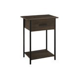 Contemporary 2 Tier Accent Table With Storage Drawer