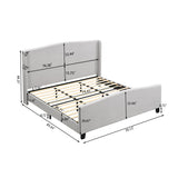 Platform Bed Frame With Tall Headboard And High Footboard