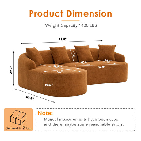 Combined Sofa With 4 Pillows