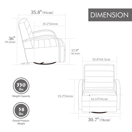 360° Swivel Accent Chair With Armrests, Comfy Lounge
