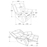Franklin - Upholstered Padded Arm Glider Recliner - Charcoal